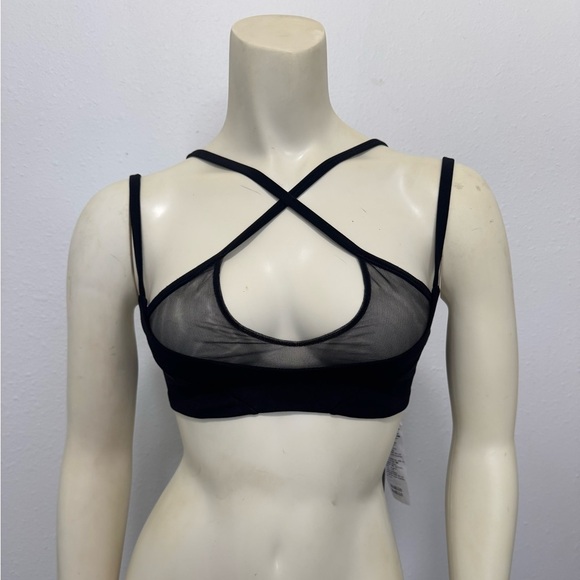 NWT The Attico 2 Way Amos Mesh Bra Top in Black - Picture 1 of 16